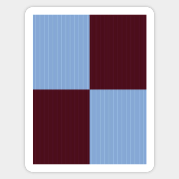 Burnley Retro Claret and Blue Quartered 1996 - 98 Sticker by Culture-Factory